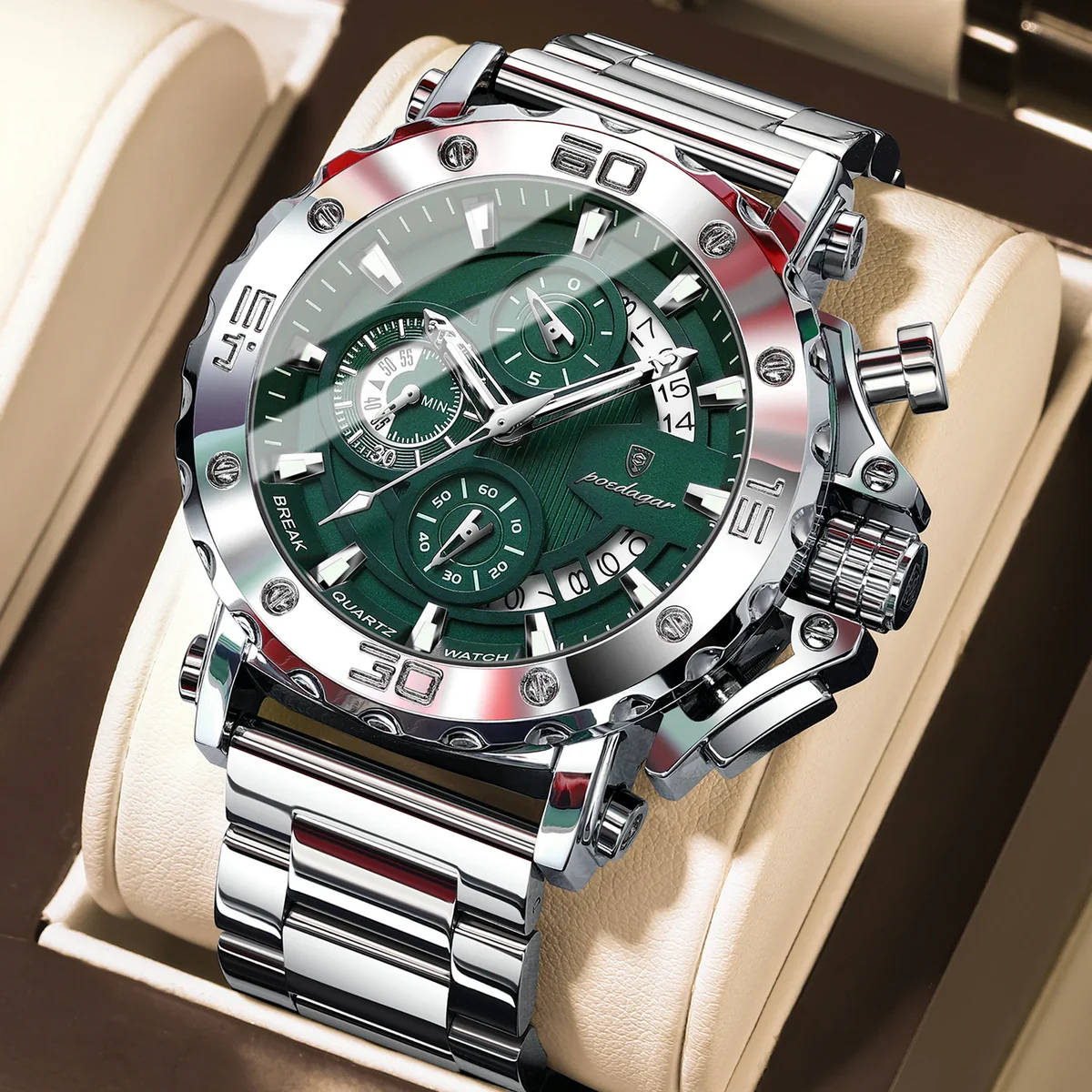 POEDAGAR Apex Chronograph | Relógio Executivo Masculino Premium