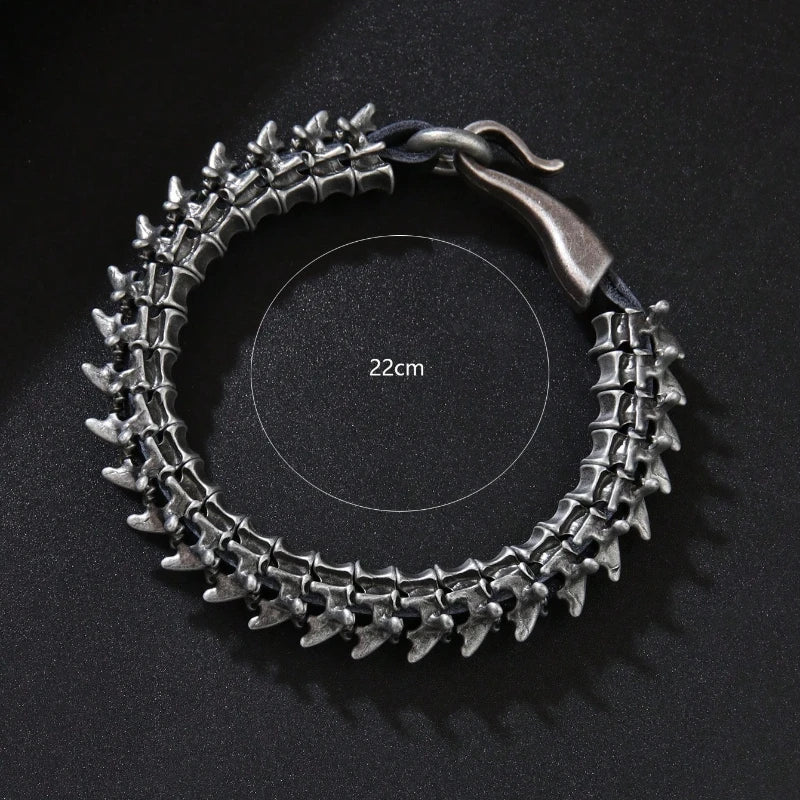 Pulseira de Couro Dragão Sombrio