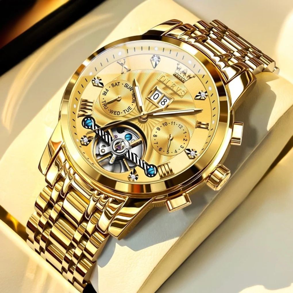 Dark Fenix Olevs Imperial Automatic Watch  GOLD
