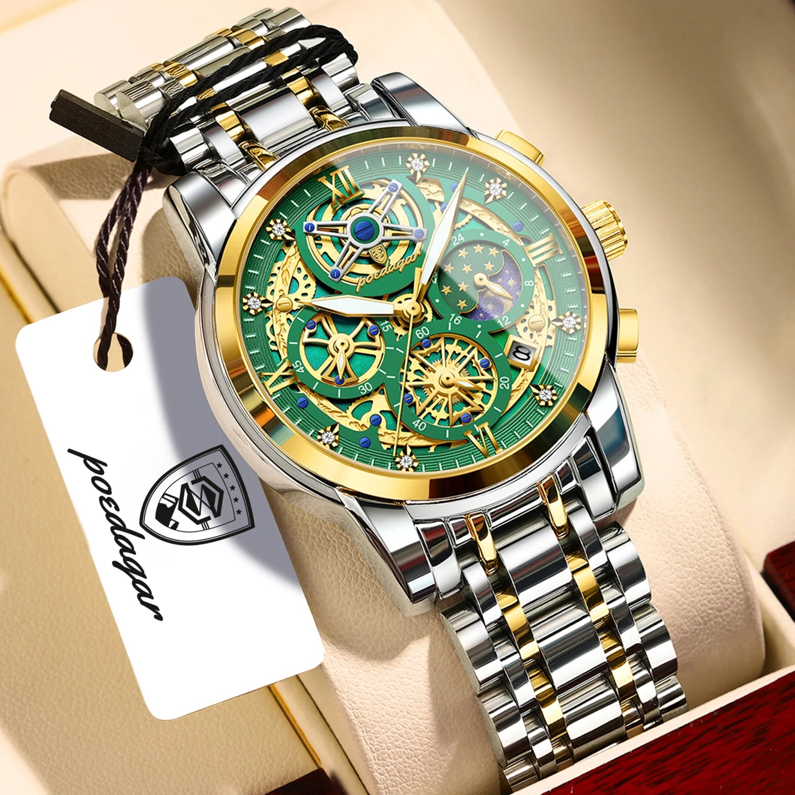 Poedagar EleganceX Chronograph | Relógio Executivo de Luxo