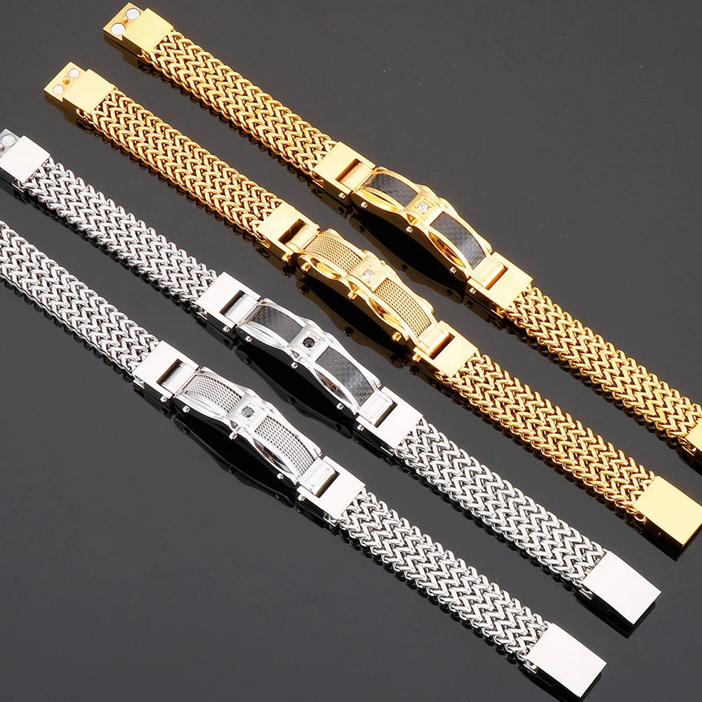 Sovereign Franco Bracelet Gold 12MM