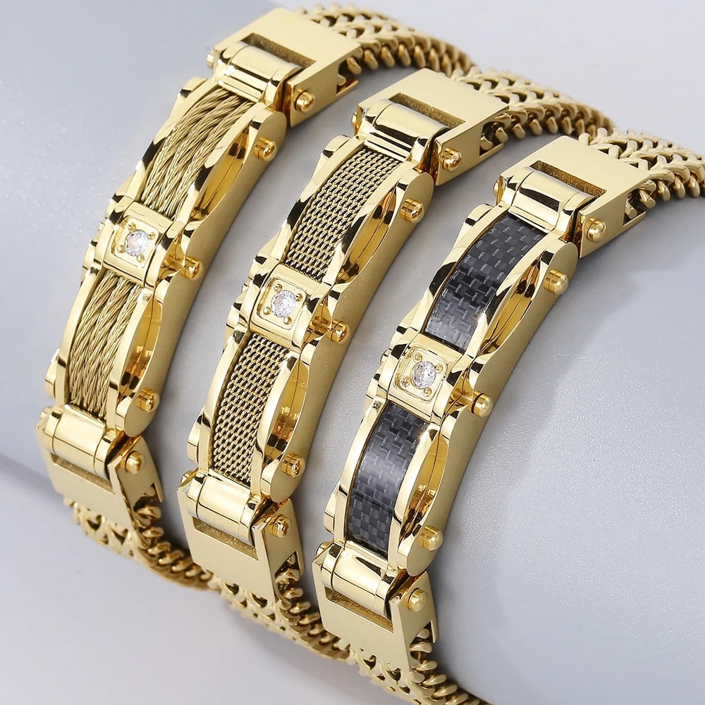 Sovereign Franco Bracelet Gold 12MM