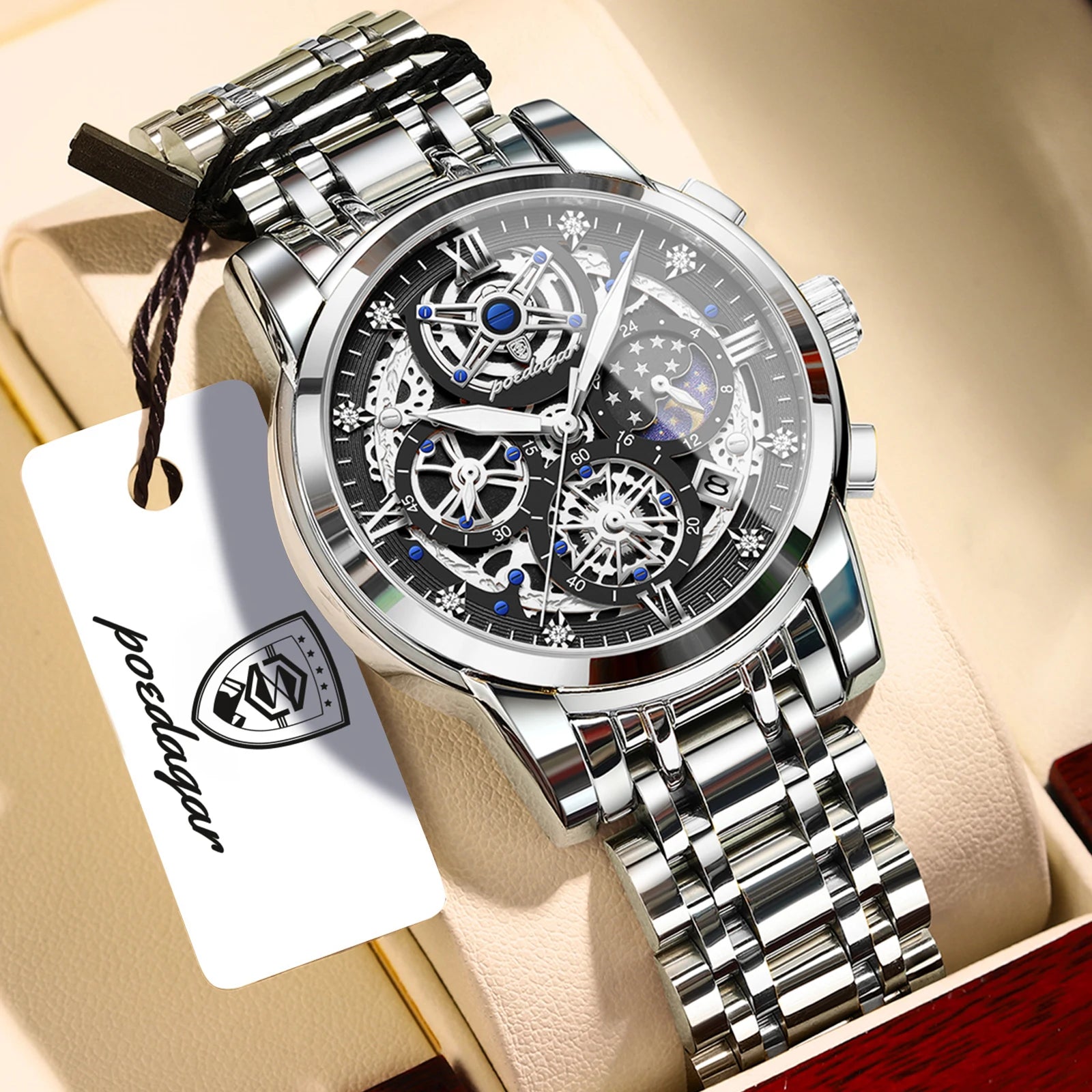 Poedagar EleganceX Chronograph | Relógio Executivo de Luxo