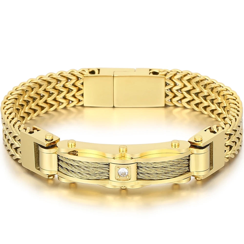 Sovereign Franco Bracelet Gold 12MM