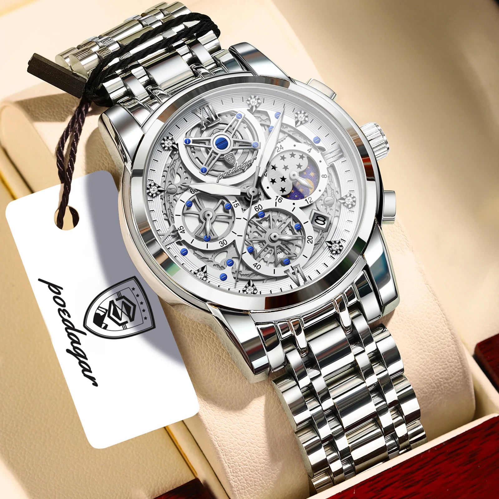 Poedagar EleganceX Chronograph | Relógio Executivo de Luxo