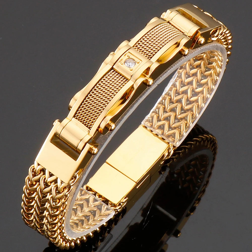 Sovereign Franco Bracelet Gold 12MM