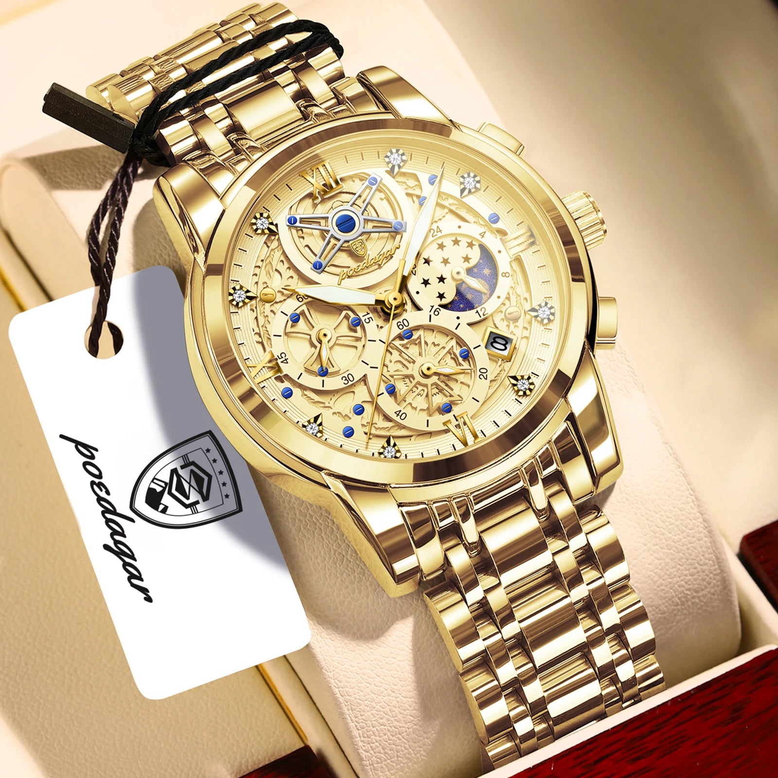 Poedagar EleganceX Chronograph | Relógio Executivo de Luxo
