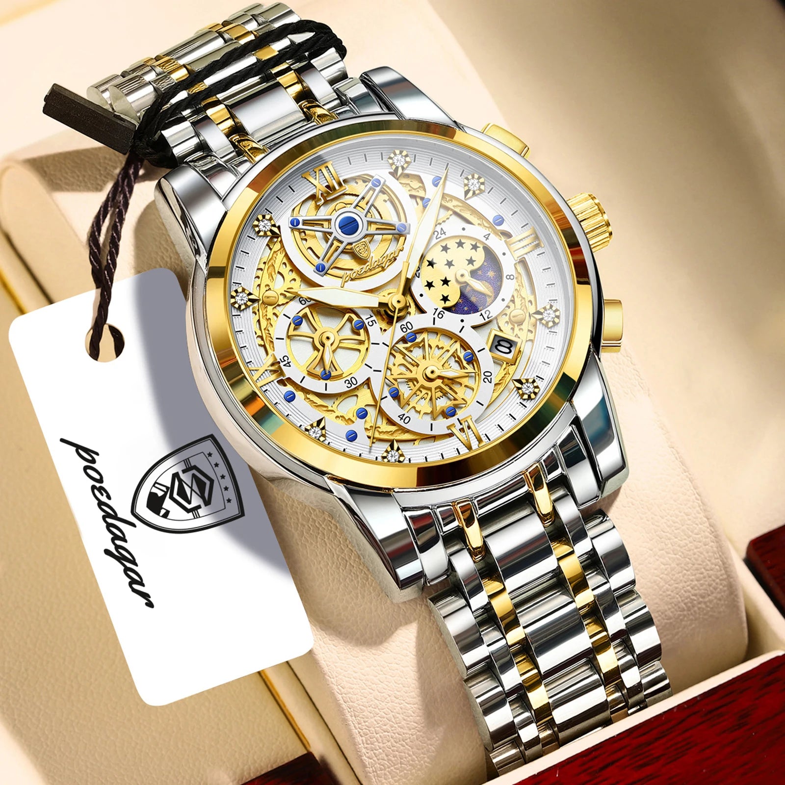 Poedagar EleganceX Chronograph | Relógio Executivo de Luxo