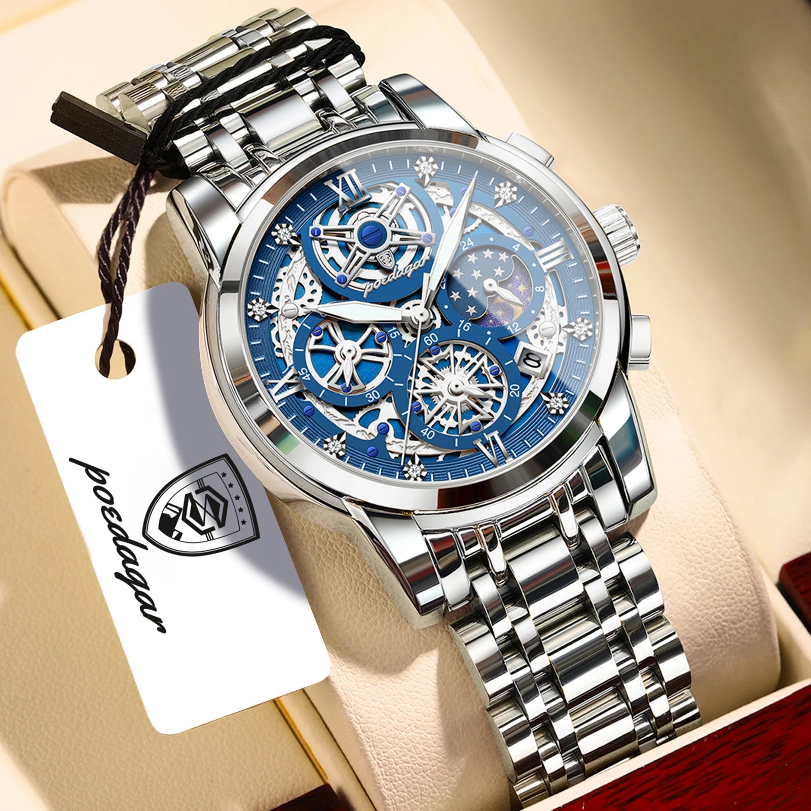 Poedagar EleganceX Chronograph | Relógio Executivo de Luxo
