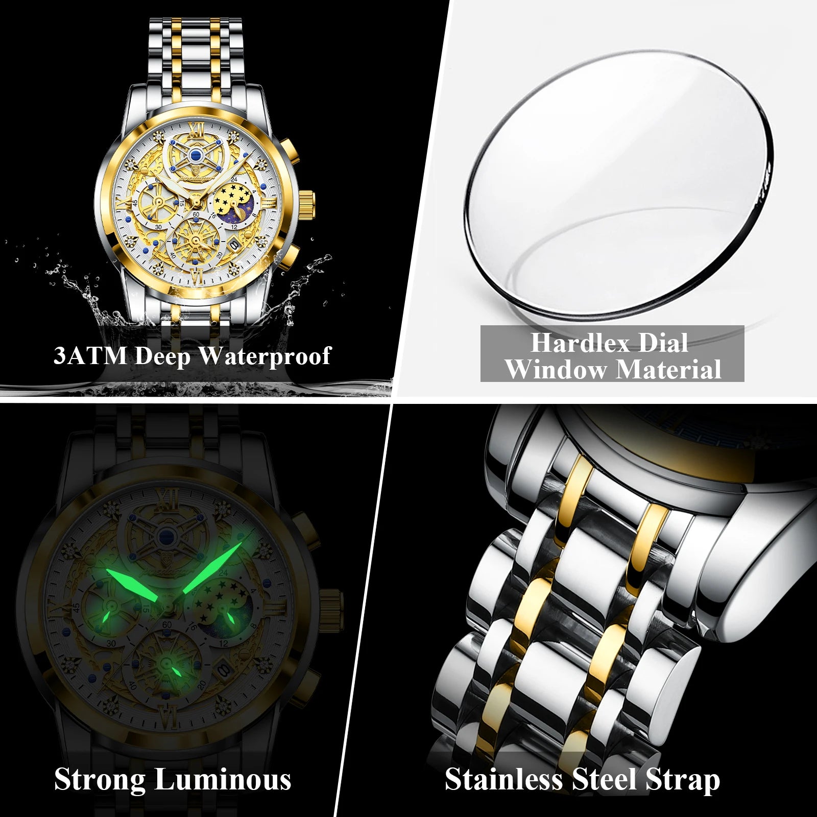 Poedagar EleganceX Chronograph | Relógio Executivo de Luxo